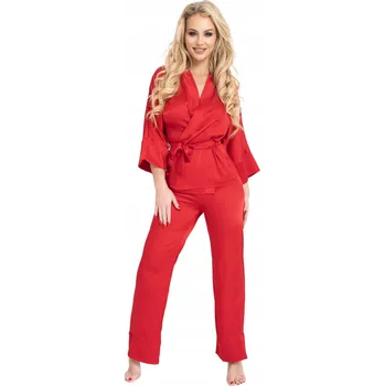 Dámské pyžamo Kalimo dámské pyžamo saténové červené velikost XXL