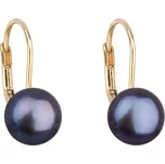 EVOLUTION GROUP CZ Zlaté 14ti karátové náušnice s modrou říční perlou - 921009.3 peacock