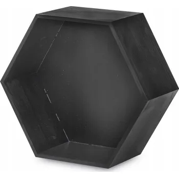 police Dřevěná police Pinus 38,5 x 15 cm černá