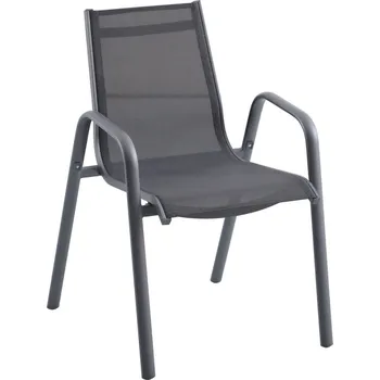 Sunfun Gastro Stohovatelná židle, 68,5 × 57,5 × 88 cm, ocel, textilene, tmavě šedá&nbsp;FCS40444B