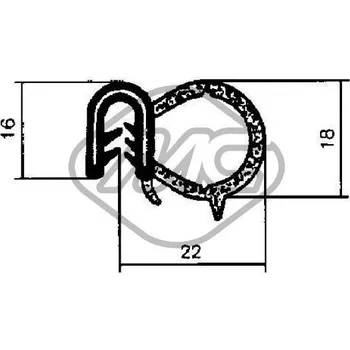 Těsnění karosérie Těsnění dveří Metalcaucho 00602