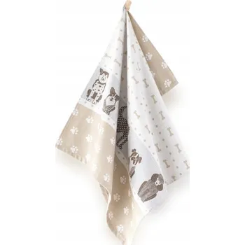 Utěrka Kuchyňská Utěrka Béžová Pejsci 50x70cm 100% bavlna