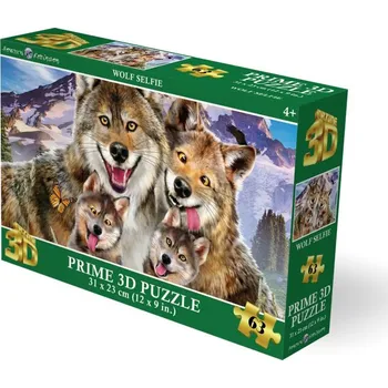 Puzzle PRIME 3D Puzzle Vlčí selfie 3D 63 dílků