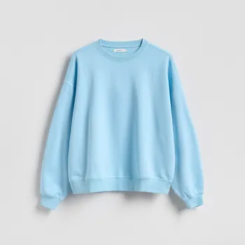 Dámská mikina Reserved - Hladká mikina s&nbsp;vysokým podílem bavlny - světle modrá - 758HS-50X - 758HS-50X-L