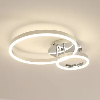 LED Stropní Svítidlo Plafon Chrom Lustr Kruh Moderní do Obýváku 42W 4500K