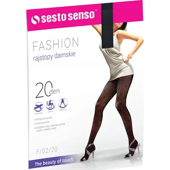 Dámské punčochy Sesto Senso Punčocháče 20 DEN vzor puntíky čtverec fashion 2 Černá 2