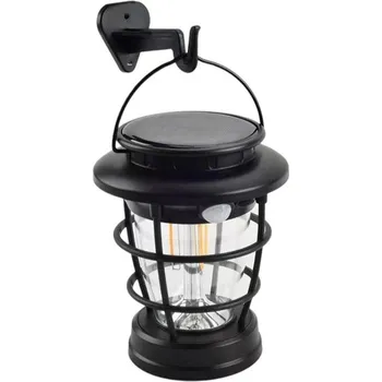 Outdoorové vybavení Verk 12376 Solární LED lampa s pohybovým senzorem a USB nabíjením 2v1, černá