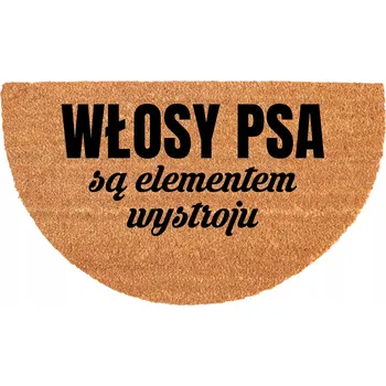 Rohožka PŮLKRUHOVÁ KOKOSOVÁ VSTUPNÍ ROHOŽKA 40X70 CM - SRANDA S HUMOREM - PSI CHLUPY