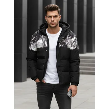 Pánský zimní kabát Dstreet Pánská bunda zimní s kapucí TX5132 Barva: Černá, Velikost: 2XL