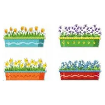 Set školních potřeb Dekoracje okienne - Kwiaty w doniczkach 4el