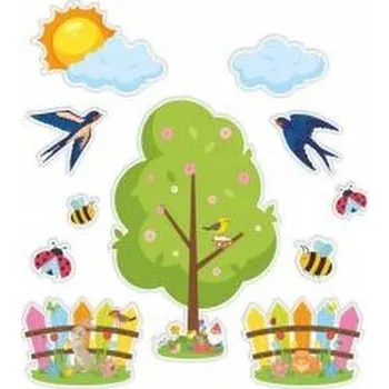 Set školních potřeb Dekoracje okienne - Wiosenny krajobraz 11el XL