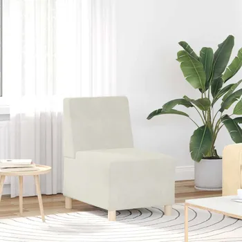 Pohovka vidaXL Modulární pohovka bez područek krémová 55 cm sametová