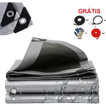 Krycí plachta ShopJK KRYCÍ PLACHTA STŘÍBRNO - ČERNÁ 5X6 M 260G/M2