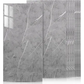 Tapeta 10X SAMOLEPICÍ PANEL ŠEDÝ MARMOR PVC OBKLADOVÉ PANELY LAMINÁT 30CMX60CM