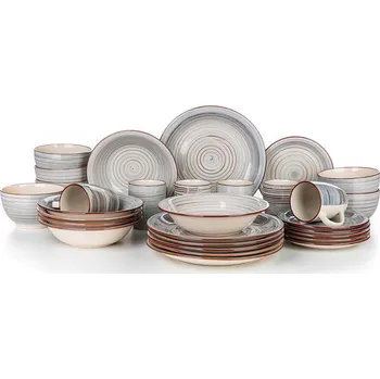Stolování Keramická jídelní souprava SPIRAL GREY 30 ks