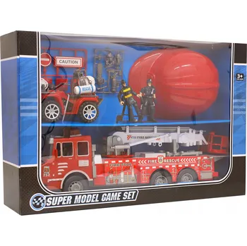 autíčko Velký Hasičský Vůz ŽEBŘÍK Výsuvný Pohon HASIČI Sada Čtyřkolka Helma