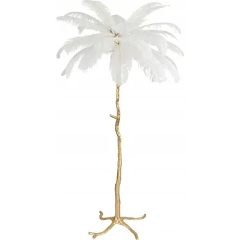 Stojací lampa Stojací lampa EMU, bílá pírka, 170 cm
