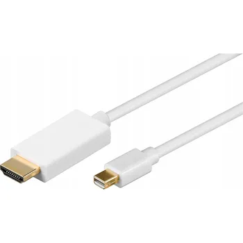 Video kabel Microconnect 1,8m MDP/HDMI kabel M/M, 1,8 m, mini DisplayPort, bílý