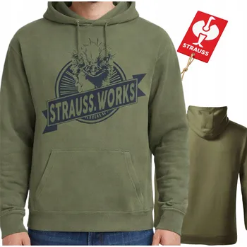 Pánská mikina Bavlněná Mikina Engelbert Strauss Iconic s potiskem Original KHAKI M