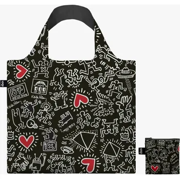 Nákupní taška KEITH HARING Black Pattern taška LOQI Recycled Bag