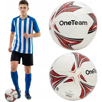 Fotbalový míč Fotbalový míč OneTeam MS Basic bílý/červený velikost 5 Tréninkový