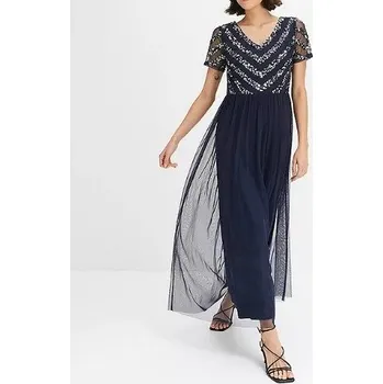 Dámské šaty B.P.C šaty v tmavě modré tylové barvě flitry 42.