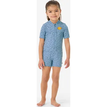 Neoprenové oblečení DECATHLON Koupací kombinéza s rukávy a kraťásky pro nejmenší 76–81 cm MODRÁ