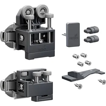 Nábytkové kování Hettich WingLine L, Sada kování pro středně těžké dveře s dolním vedením, 12 kg, antracitová, levé, se zavírací pružinou