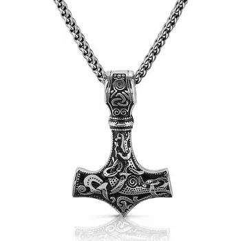 Přívěsek Přívěsek z chirurgické oceli Thorovo kladivo Mjölnir - Model BEZ ŘETÍZKU (pouze přívěsek)