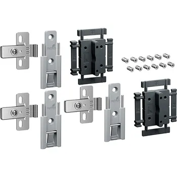 Nábytkové kování Hettich WingLine L, Středový rychlomontážní závěs seřiditelný, šedá, 3 ks