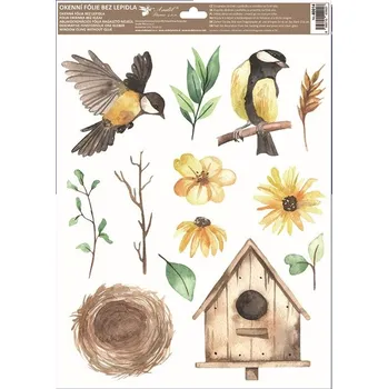 Okenní dekorace Anděl Okenní fólie Ptáci 30 x 42 cm 40014 Typ: Ptačí budka