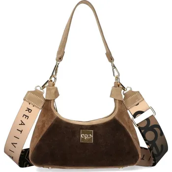 Kabelka EGO kabelka z pravé přírodní semišové kůže, hnědá