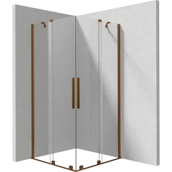 Deante Čtvercový sprchový kout Prizma 100x100 cm - KPNCP10P10, bronz kartáčovaná - bez vaničky