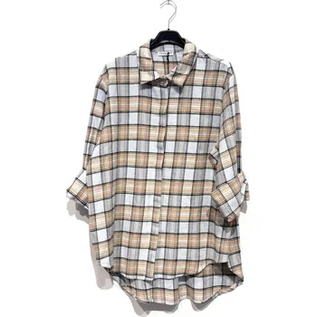 Dámská košile Civico flanelová károvaná košile Camicia modro-hnědá Velikost: UNI