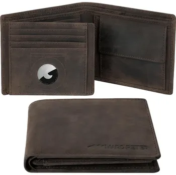Peněženka MARC PETER Peněženka AirTag RFID Ochrana Kožená Vintage Na Mince