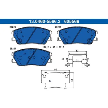 Brzdová destička Sada brzdových destiček, kotoučová brzda ATE 13.0460-5566.2