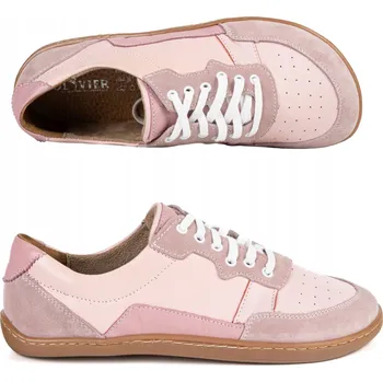 Dámské tenisky Dámské barefoot kožené boty ALMA městské volnočasové s nulovým dropem růžové 38