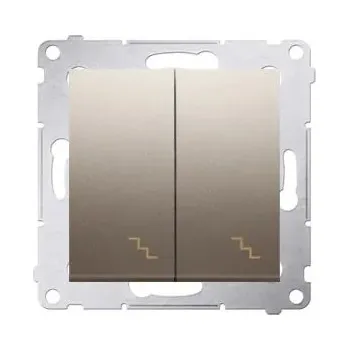 vypínač Schodišťový přepínač dvojitý 10AX Zlatý Simon 54 DW6/2.01/44