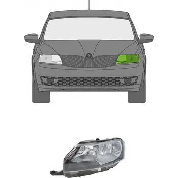 Přední světlomet Levé přední světlo Škoda Rapid / 12-17