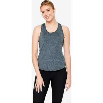 Pánské tričko DOMYOS Dámské fitness tílko My Top 2XL ŠEDÁ