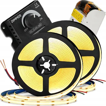 LED páska LED Neon COB pásek 12V 10m 4000K NEUTRÁLNÍ BÍLÁ + ZDROJ 120W + OVLADAČ - SET