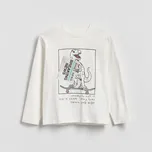 Reserved - Bavlněné tričko s potiskem a dlouhými rukávy - krémová - 672IR-01X - 672IR-01X-128