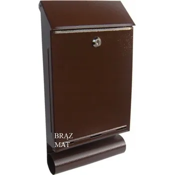 Poštovní schránka Hnědá poštovní schránka Metal-Bud s Poštovní schránka a držákem na noviny