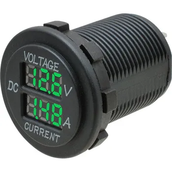 voltmetr do auta Digitální voltmetr a ampérmetr - zelený displej