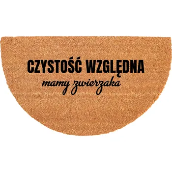 Rohožka Vstupní rohožka půlkruhová kokosová vtipná s humorným motivem - Čistota především