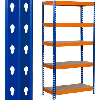 Dílenský regál Kovový skladový regál Dooc 180 x 90 x 45 cm, nosnost 200 kg na polici