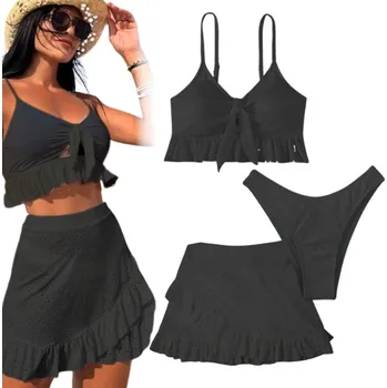 Dámské plavky Dvoudílné plavky s pareem, bikini s tvarujícím vysokým pasem, dámské S