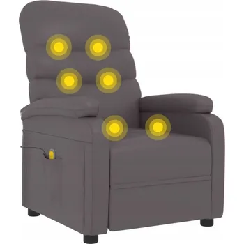 Křeslo Masážní křeslo šedé umělá kůže