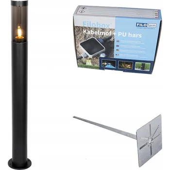 IP kamera Kvadratický osvětlovací sloupek QAZQA E27 80 cm černý