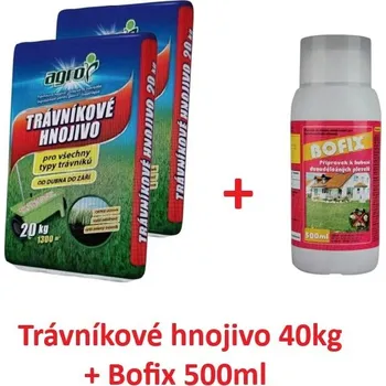 Herbicid AGRO Trávníkové hnojivo pytel 2x20kg + Bofix 500ml